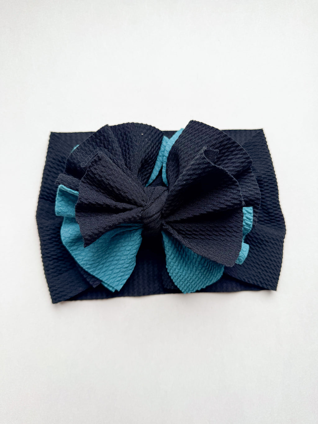 Black and Teal Shredded Headwrap
