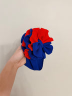 Blue and Orange Shredded Headwrap